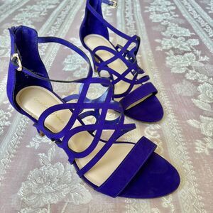 Amelia Grace Purple Suede Strappy Heels